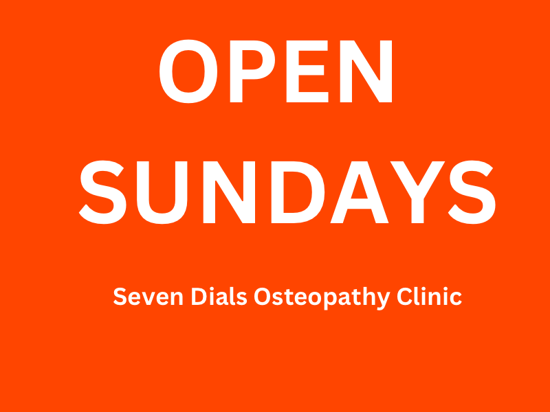 Open Sundays Seven Dials Osteopathy Clinic